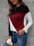 Popster Multi Printed Cotton Round Neck Regular Fit Long Sleeve Womens T-Shirt